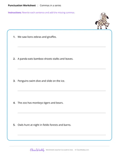 Punctuation - Commas in a Series