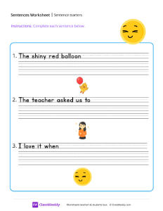 Sentence starters