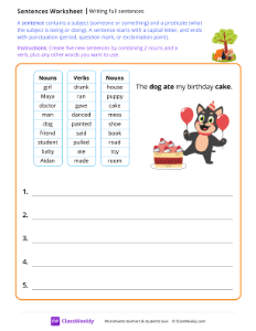 Writing full sentences