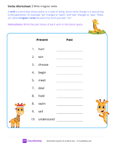 Write irregular verbs