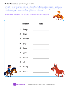 Write irregular verbs
