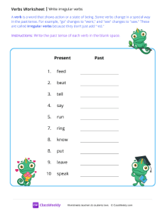 Write irregular verbs