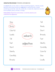 Adverbs and adjectives