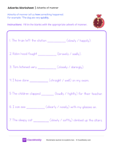 Using Adverbs of Manner