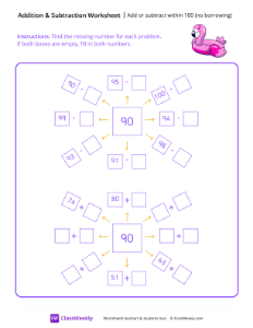 Add or subtract within 100 (no borrowing)