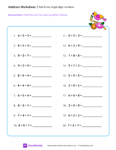 Add three single-digit numbers