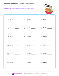 Add two 1-digit numbers