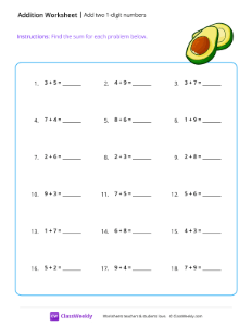 Add two 1-digit numbers