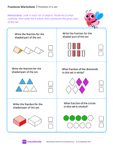Fractions of a set