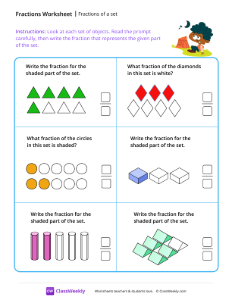 Fractions of a set