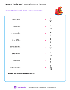 Matching fractions to their words