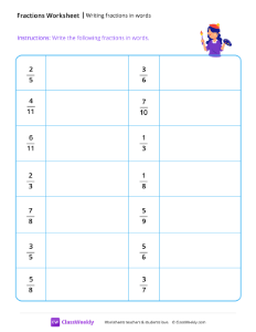 Writing fractions in words