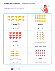 Multiplication (rows, columns & arrays)