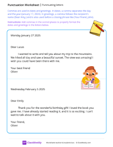 Punctuating letters