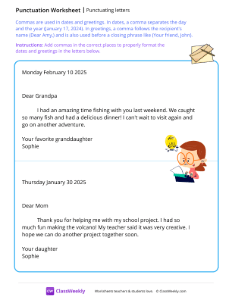 Punctuating letters