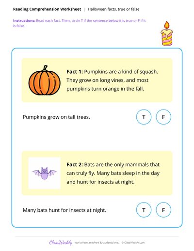 Facts, True or False - Halloween