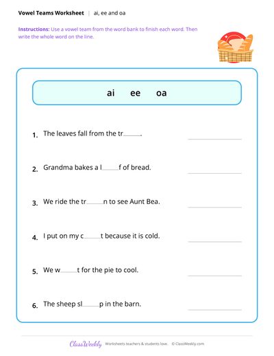 Vowel teams