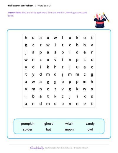 Word Search - Halloween