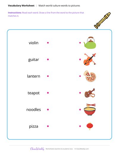 Match Words to Pictures - Diversity & World Cultures