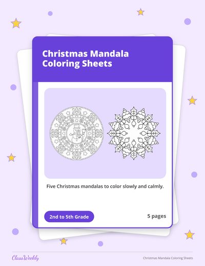 Christmas Mandala Coloring Sheets