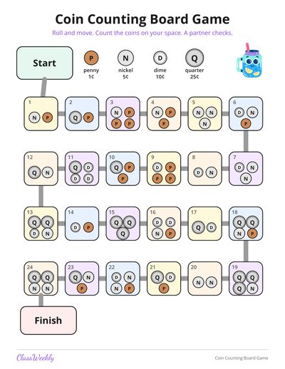 Coin Counting Board Game