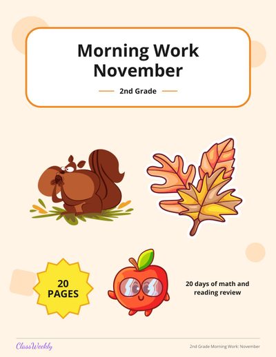 2nd Grade Morning Work: November