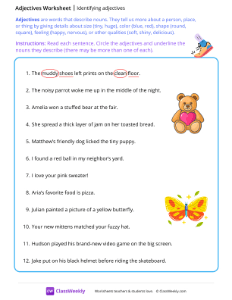 Identifying adjectives