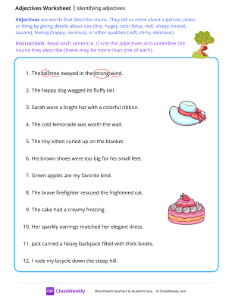 Identifying adjectives