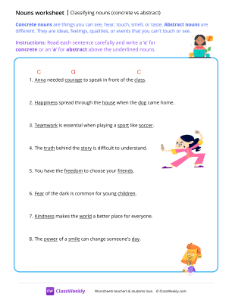 Classifying nouns (concrete vs abstract)