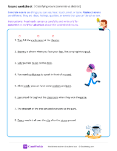 Classifying nouns (concrete vs abstract)