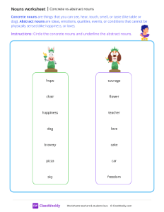 Concrete vs abstract nouns