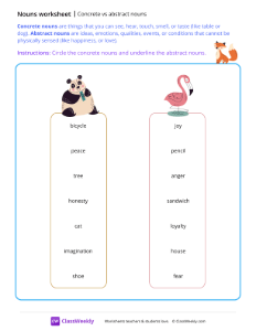 Concrete vs abstract nouns