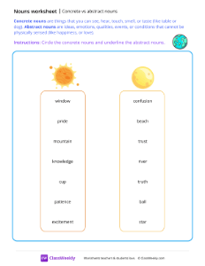 Concrete vs abstract nouns