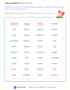 Verbs and nouns