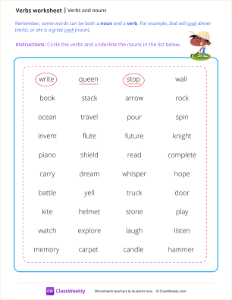 Verbs and nouns