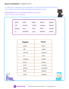 Irregular nouns