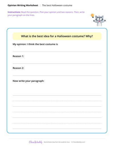 Opinion Paragraph - Halloween