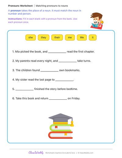 Matching pronouns to nouns