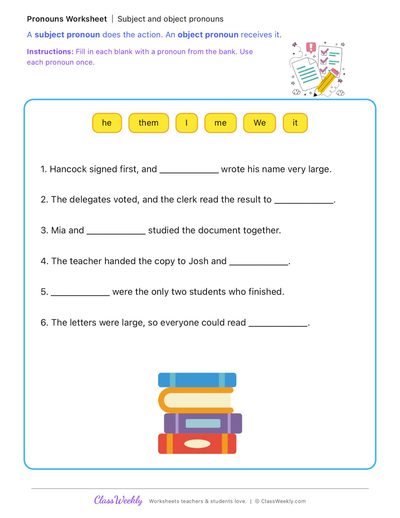 Subject and object pronouns