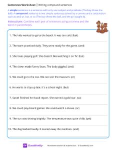 Writing compound sentences