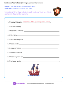 Writing subjects and predicates
