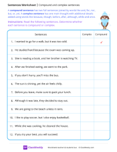 Compound and complex sentences