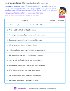 Compound and complex sentences