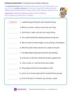 Compound and complex sentences