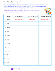Progressive verb tenses