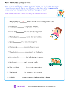 Irregular verbs