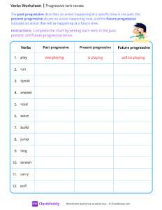 Progressive verb tenses
