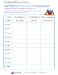 Progressive verb tenses