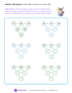 Add 2-digit numbers (sum under 100)