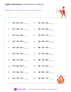 Add whole tens (3 addends)